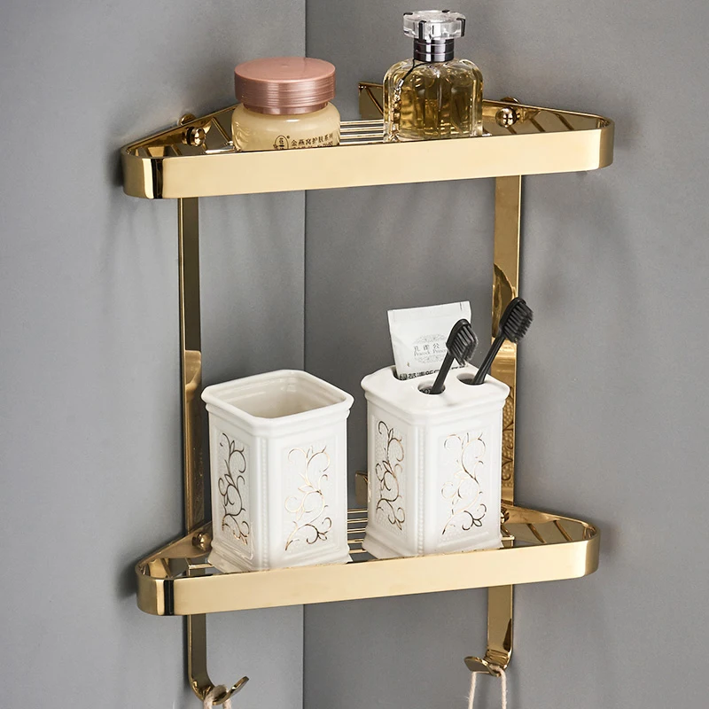 Vidric Wall Mounted Gold/chrome/rose Gold Bathroom Shelf Bath