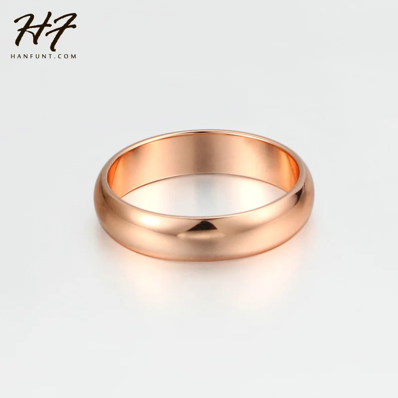 Couple Rings For Man Woman Simple Metal Rose Gold Color Wedding Engagement Dating Gifts Fashion Jewelry Wholesale All Size R049-animated-img