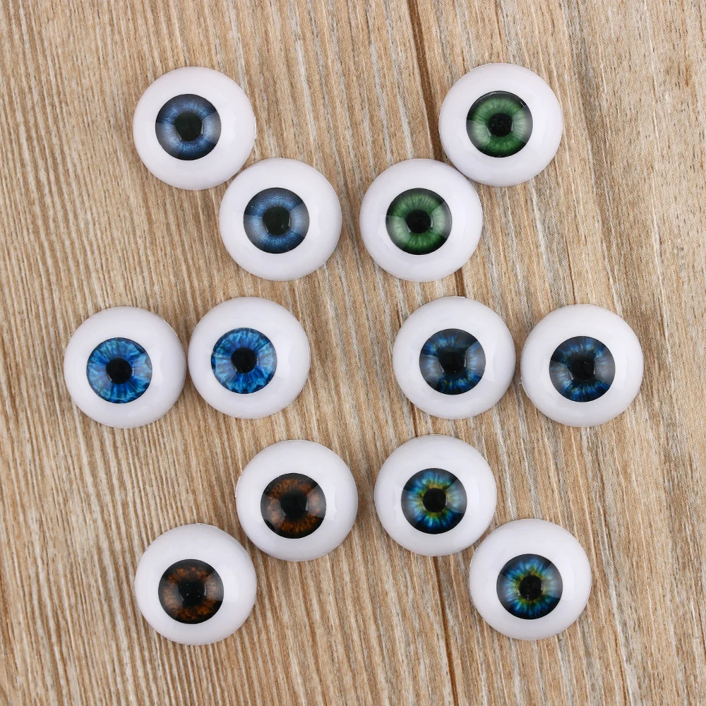 1Pair 20/22/24mm Reborn Doll Baby Realistic Half Round Hollow Back Fake Eyes Eyeballs DIY Mask Doll Bear Animal Making Doll Toys-animated-img