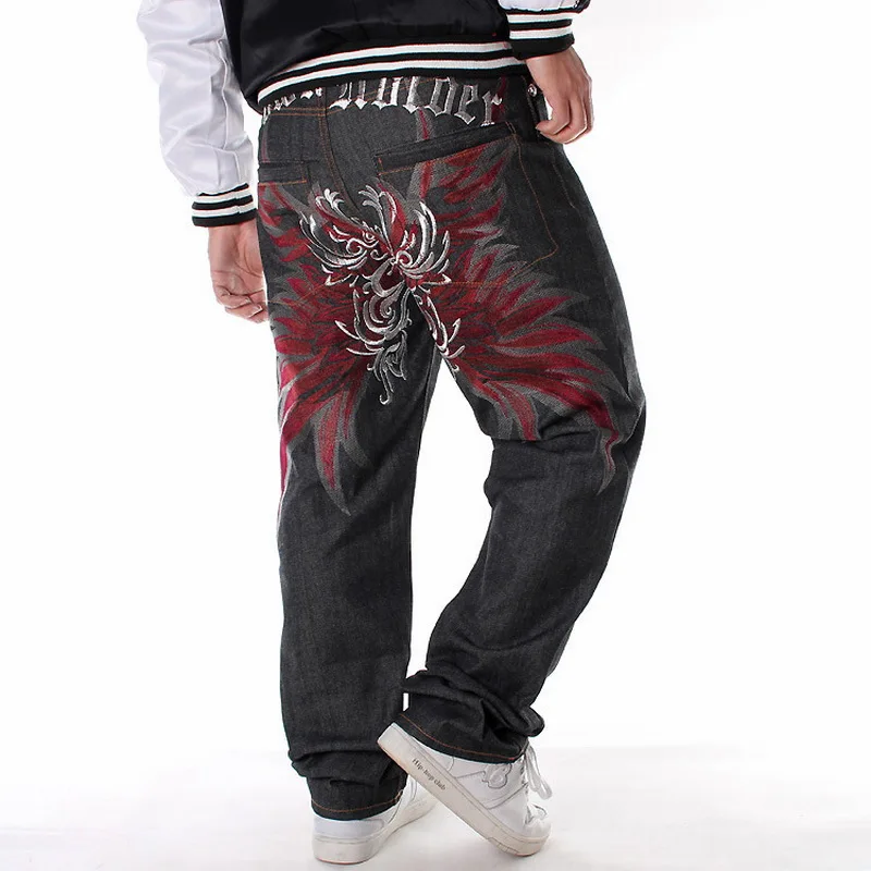 Men's Black Baggy Hip Hop Jeans loose 