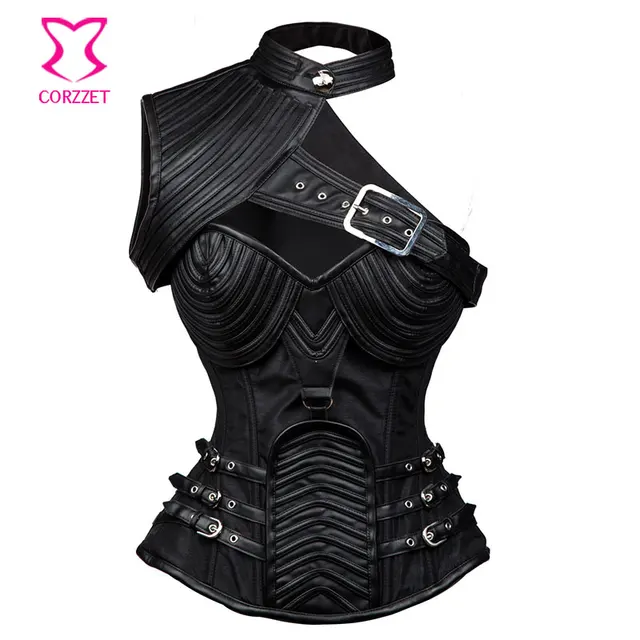 S-6XL Vintage Gothic Clothing Plus Size Black Armor Corselet Corset Burlesque Steampunk Corsets And Bustiers Korsett For Women-animated-img