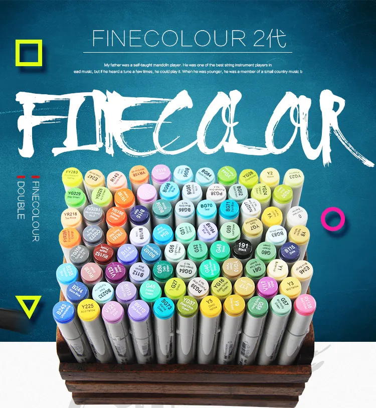 Finecolour EF100 Art Markers for Adults, Artists and Kids - Dual