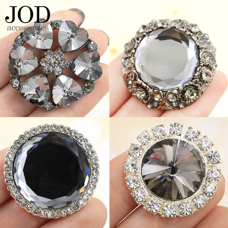 Female Black Diamond Rhinestone Buttons 
