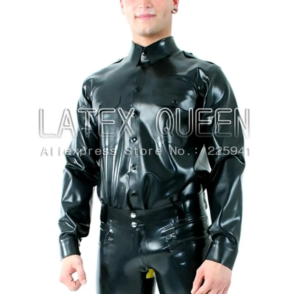 Αγορά Πουκάμισα  Men's latex jacket shirt costume in heavy 0.6mm latex