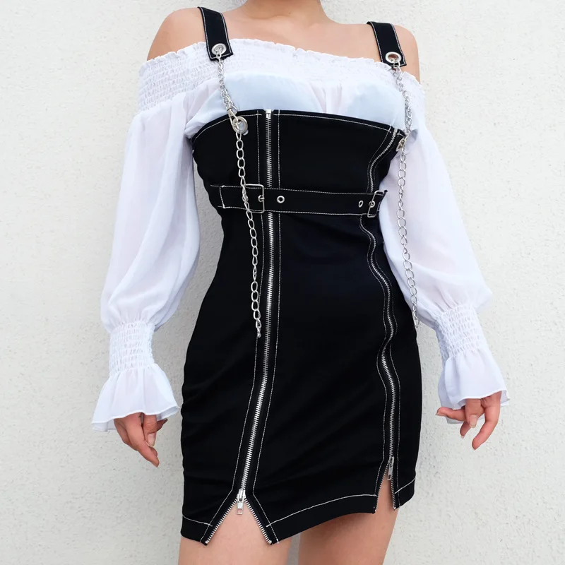 קנו שמלות | Women Gothic Zipper Up 
