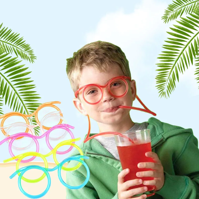 Creative Funny Soft Plastic Straw for Kids Birthday Party Toys Fun Glasses Flexible Drinking Toys Children Baby Party Toys Gifts preview-7