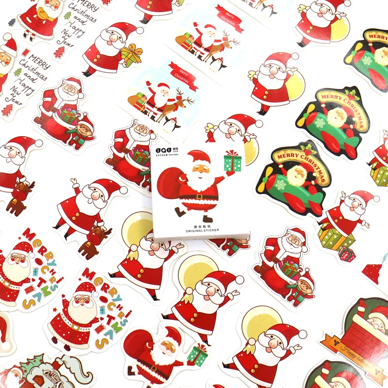 100-500pcs Merry Christmas Sticker Christmas Party Decoration Gift