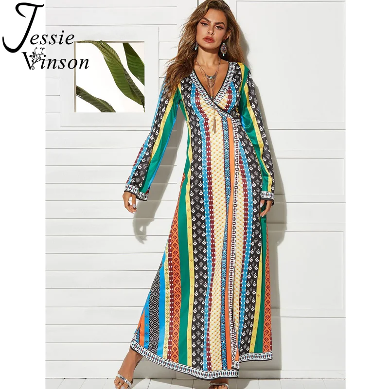 Jessie Vinson Long Sleeve V-neck Print 