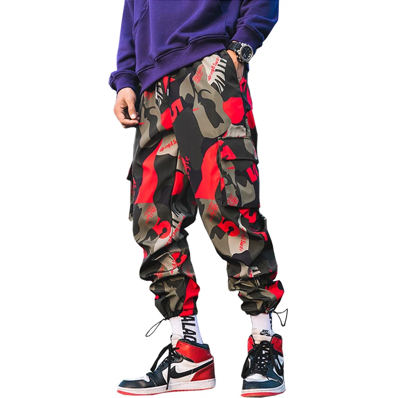 camo red cargo pants