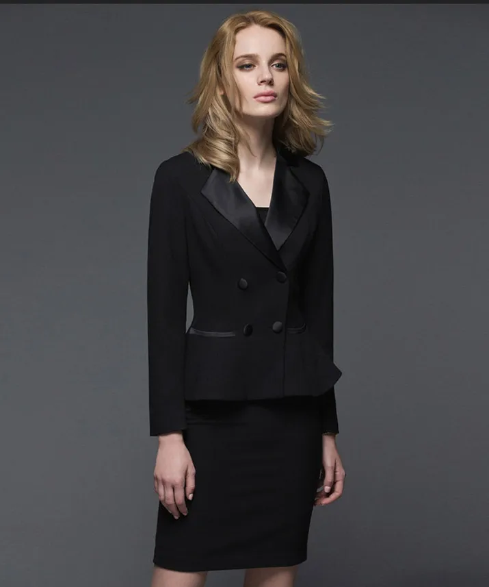 ladies black suits for work