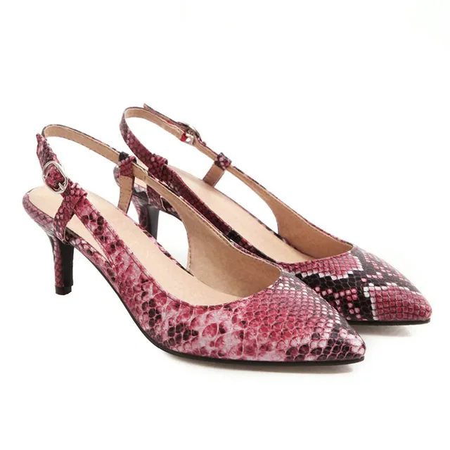 snake print slingback shoes