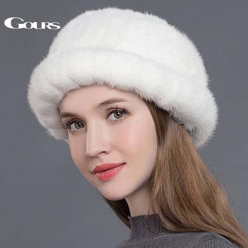 Gours Genuine Mink Fur Hats 