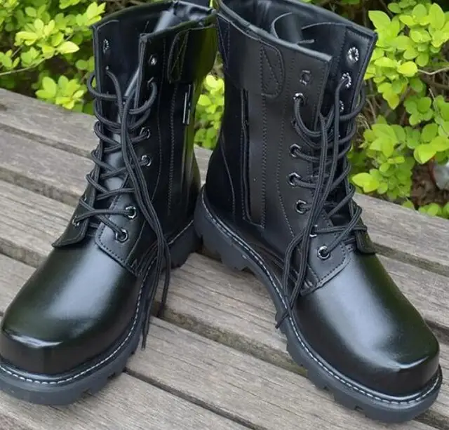 mens black lace up combat boots