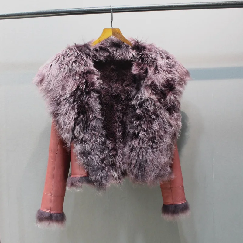 Real Sheepskin Coat Women Genuine 