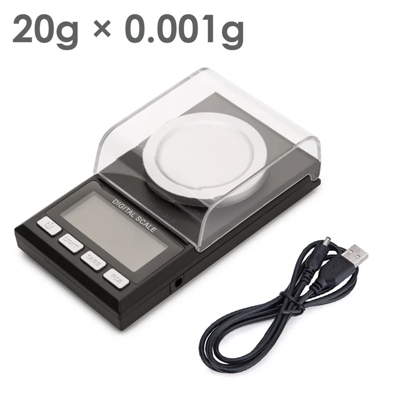 20g/0.001g Portable High Precision Electric Jewelry Gold Weigh Scale with Weights Tweezer LCD Display Jewelry Scale 