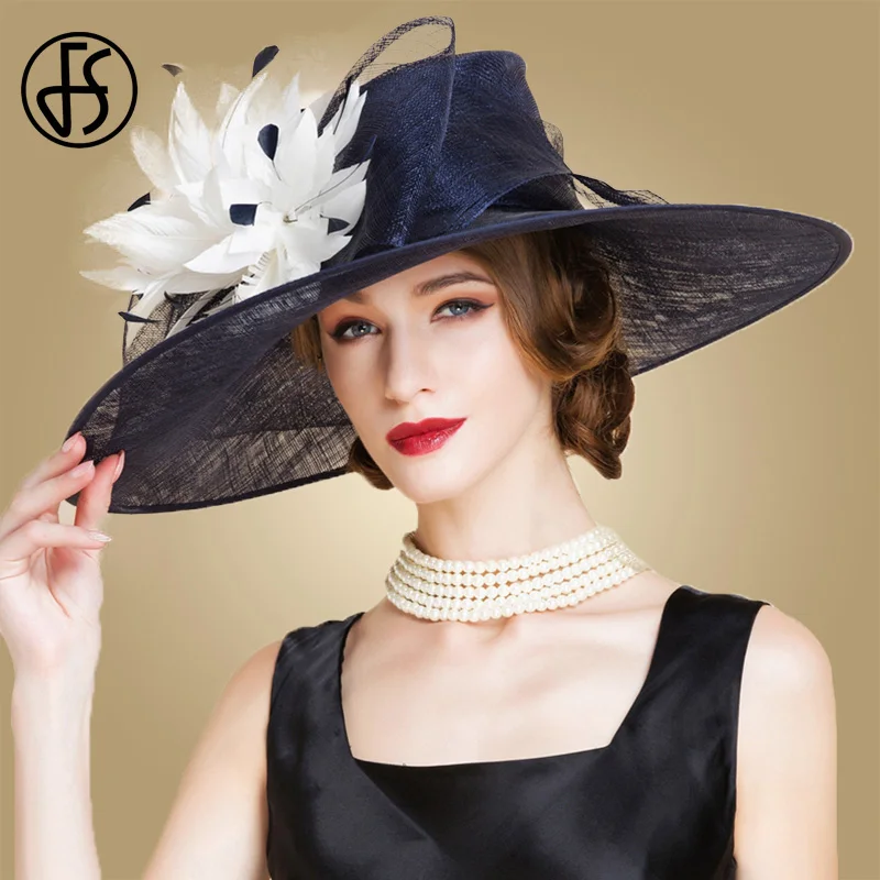 FS Royal Blue Sinamay Fascinator 