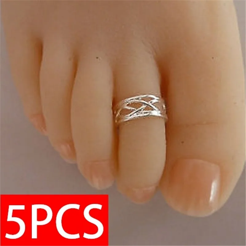 9Pcs Adjustable Toe Rings for Women Hypoallergenic Open Toe Ring Set Women  Beach Foot Jewelry Caring