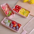 TUUTH Microwave Lunch Box 3 Layer 900ml Storage Box Wheat Straw Fruit Salad Rice Bento Box Food Container for School Office preview-3