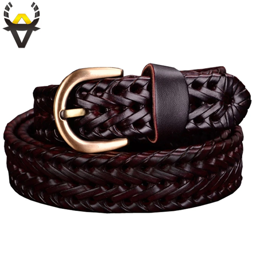 ladies braided leather belts