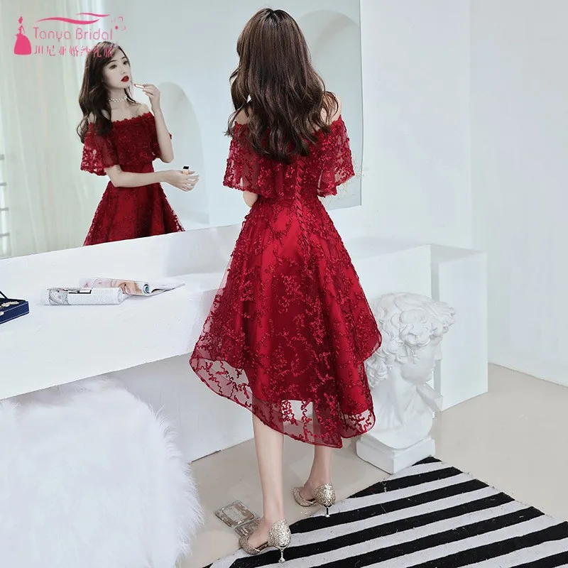Half Sleeves Short Front Long Back Prom 