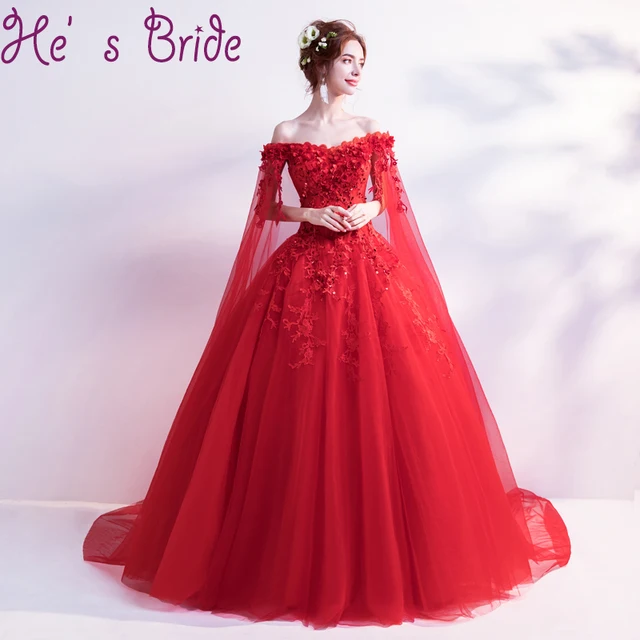 Evening Dress Elegant Red Boat Neck 
