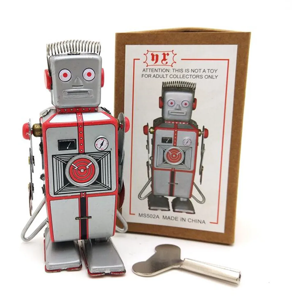 wind up tin robot toy