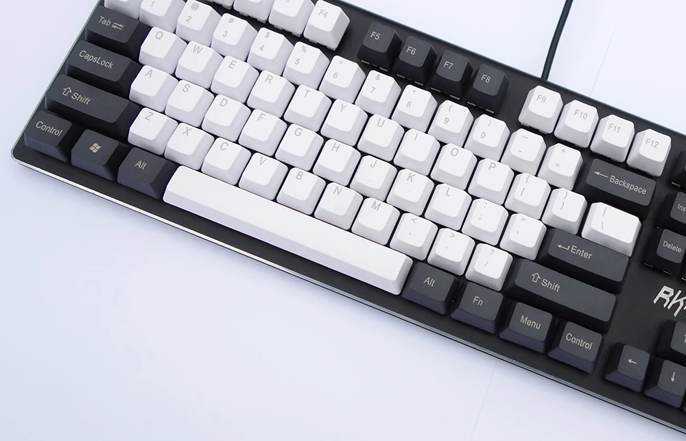 black on white pbt keycaps