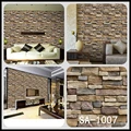 Home Decor 3D PVC Wood Grain Wall Paper Brick Stone Wallpaper Self-Adhesive Living Room Bedroom Wall Stickers  Decoration preview-2