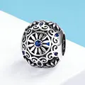 BAMOER Original Beads Fit  Charm Bracelet 925 Sterling Silver Intricate Lattice Openwork Ball With Clear CZ DIY Jewelry SCC1119 preview-4