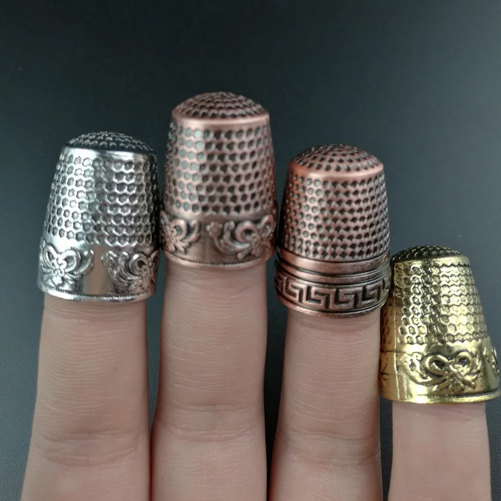 Sewing Thimble Adjustable Finger Protector Ring Metal Thimble Needle  Partner Cross Stitch Quilting Accessories Sewing Tools