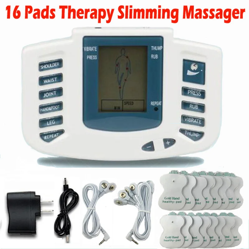 Electrical Stimulator Full Body Relax Muscle Therapy Massager Massage Pulse tens Acupuncture Health Care Slimming Machine 16pads-animated-img