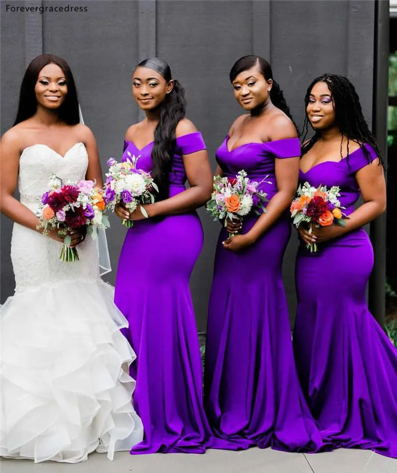 purple maid of honour dress