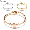 Fashion 3Colors Jewelry Women's Bijoux Bangles Stainless Steel Twisted Cable Wire Heart Charm Bracelet Bangle For Gift Design