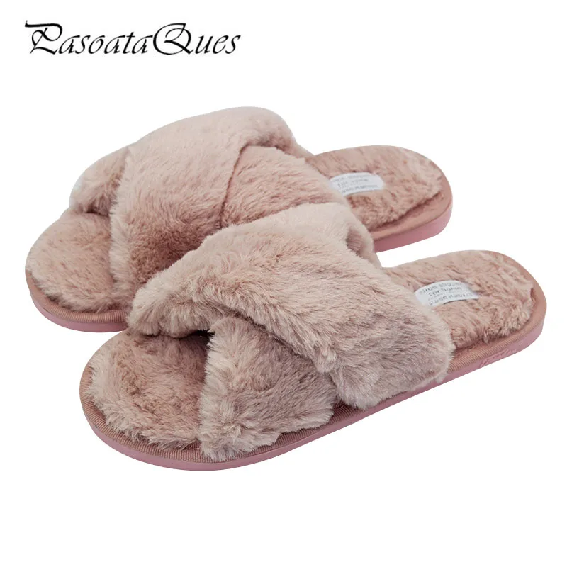2021 New Arrival Winter Autumn Flock Women Home Shoes Comfortable Indoor House Women Slippers Flats Pasoataques Brand 133-animated-img