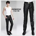 M-4xl 2021 Autumn And Winter New Men's Genuine Leather Pants Slim Black Cowhide Trousers Motorcycle Pants Singer Stage Costumes preview-1