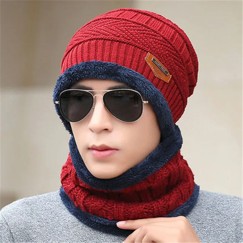 woolen scarf with cap