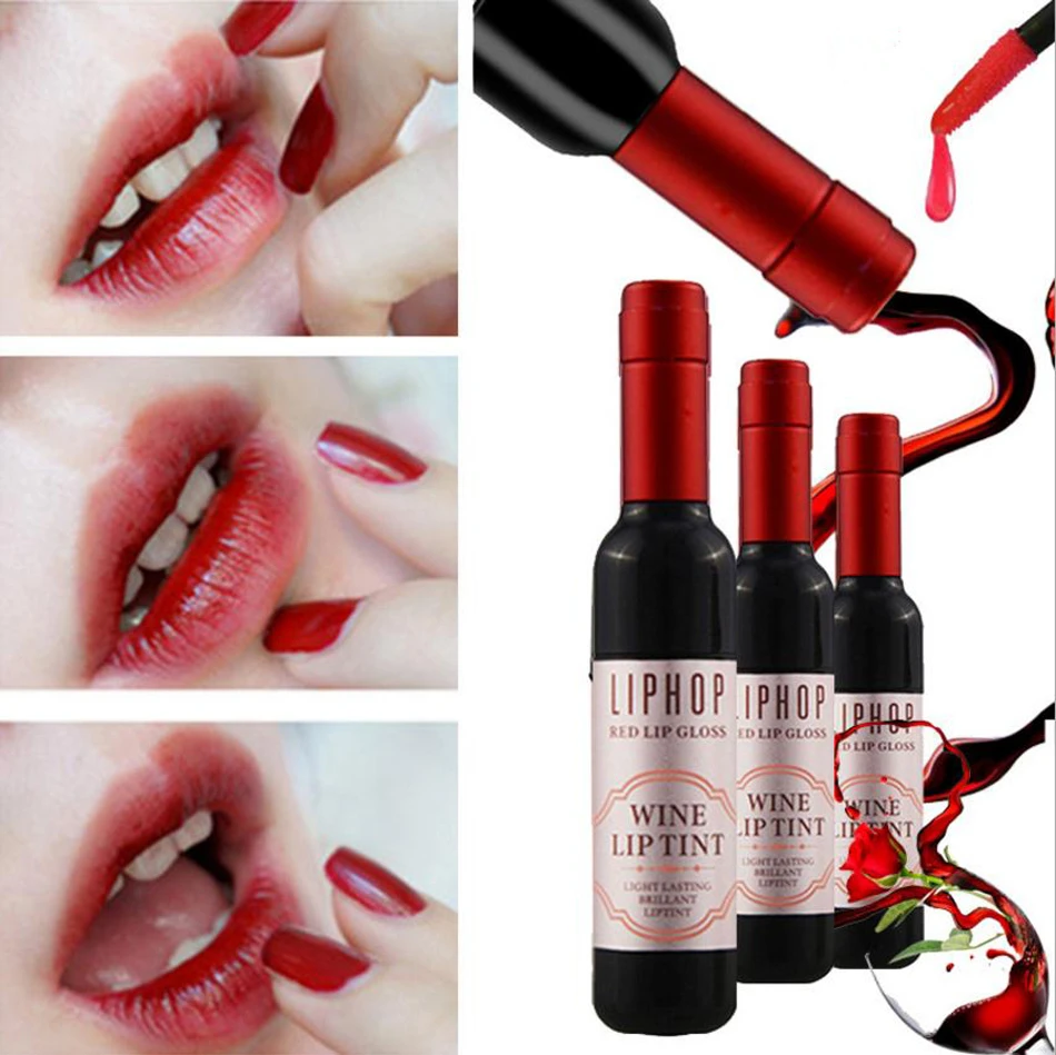 wine red lip gloss