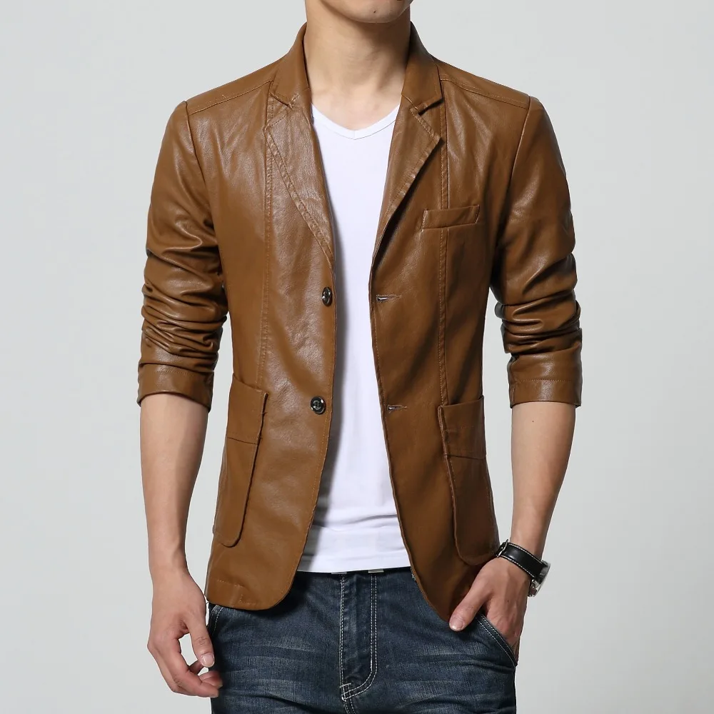 leather blazer men