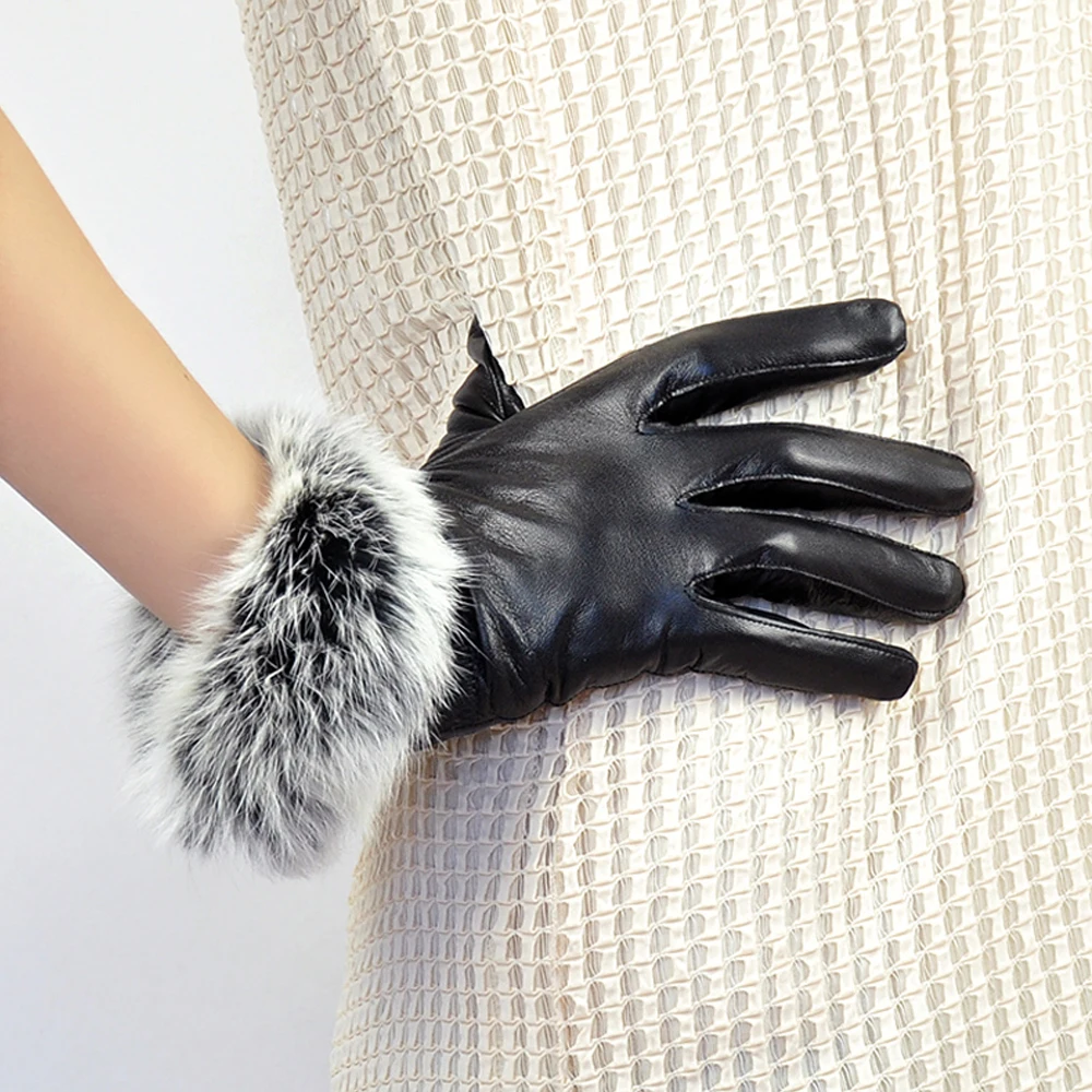 real rabbit fur gloves