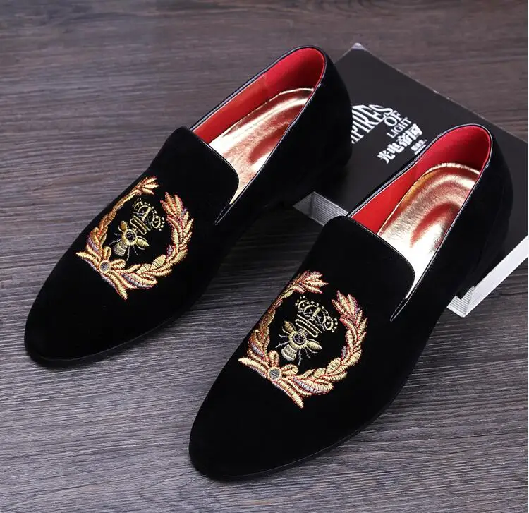 mens velvet slipper loafers