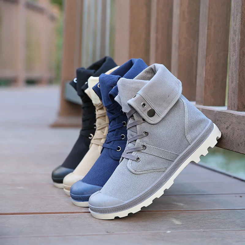 Quality Canvas Men Boots Lace 