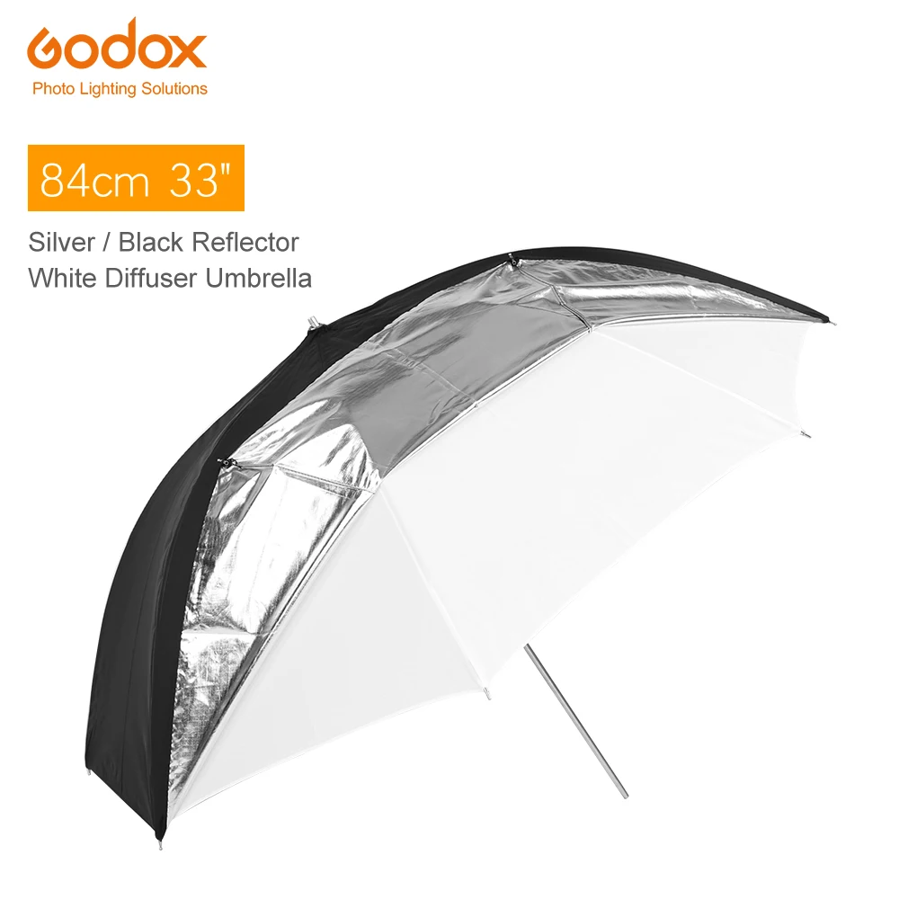 Godox 33" 84cm Double Layers Reflective and Translucent Black White Umbrella for Studio Flash Strobe Lighting-animated-img
