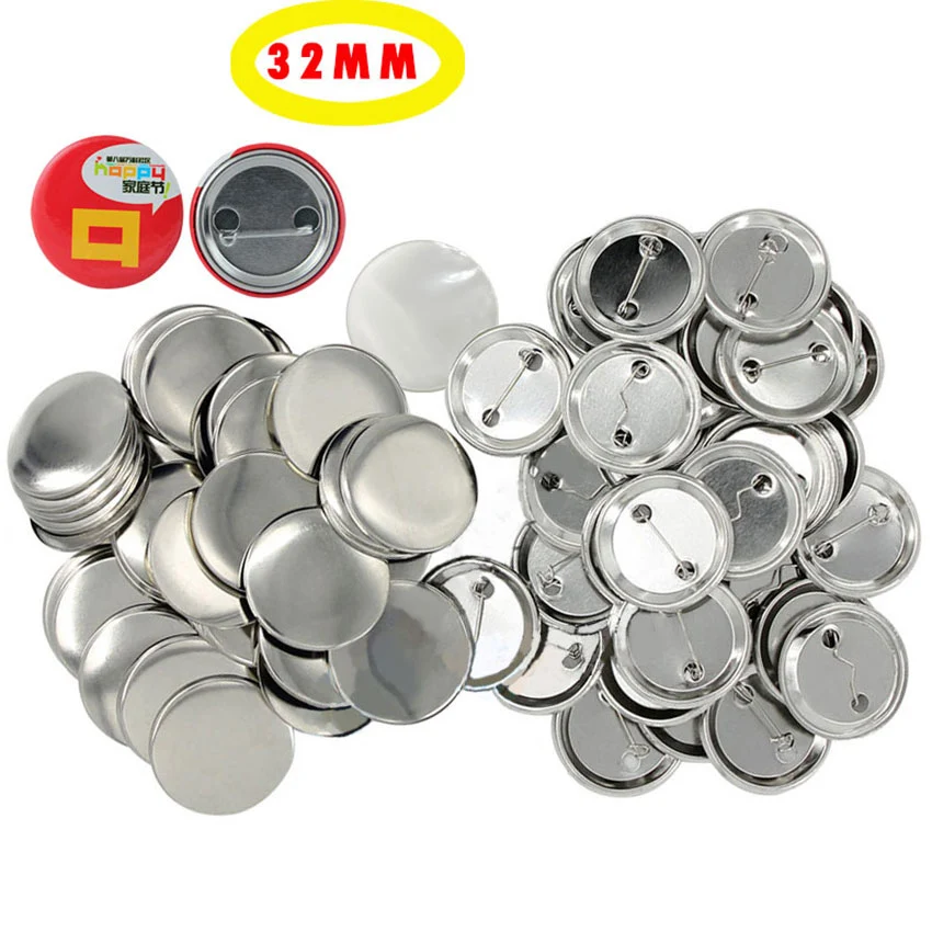 600 Pcs Blank Button Making Supplies 25Mm/1Inch Back Button Pin Making Kit  Metal Badge Parts for Button Making Machine 