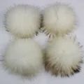 6pcs 8cm Pompoms Fake Fox Fur Hats Ball False Hairball Hat Ball Pom Pom  With Rubber Band Handmade DIY Clothing Pompoms For Hats