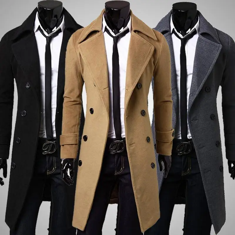 men's slim long coat