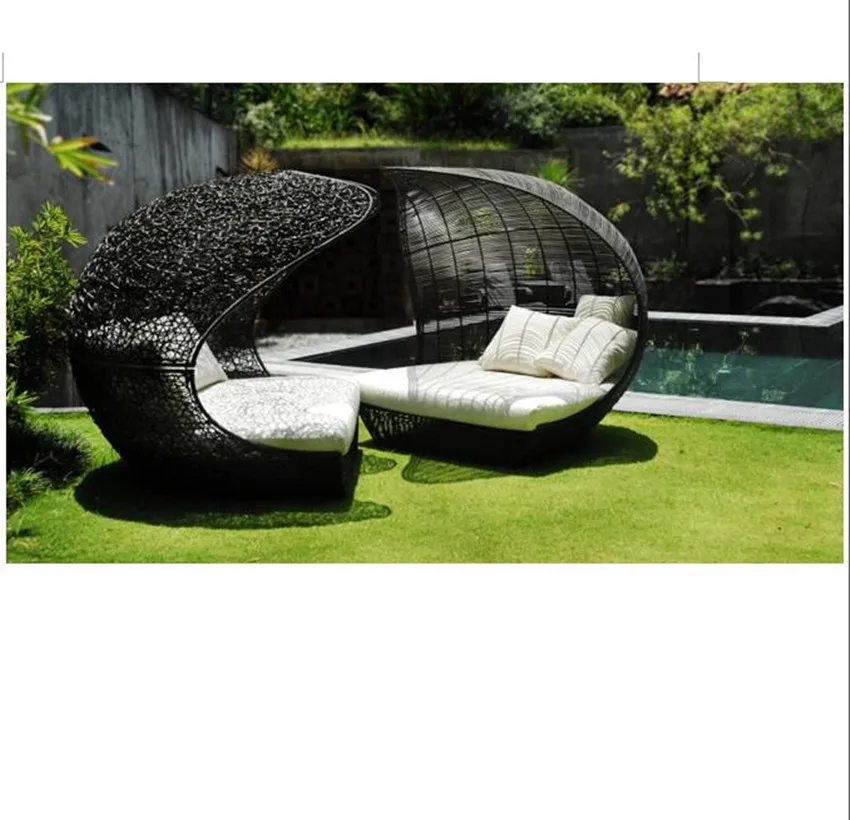 wicker garden loungers