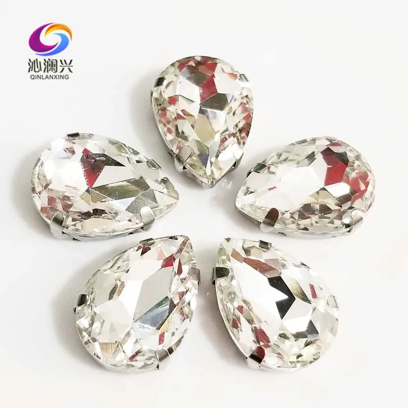 SS12-SS40 Crystal Glass Stones Silver Claw Cup Rhinestones Strass