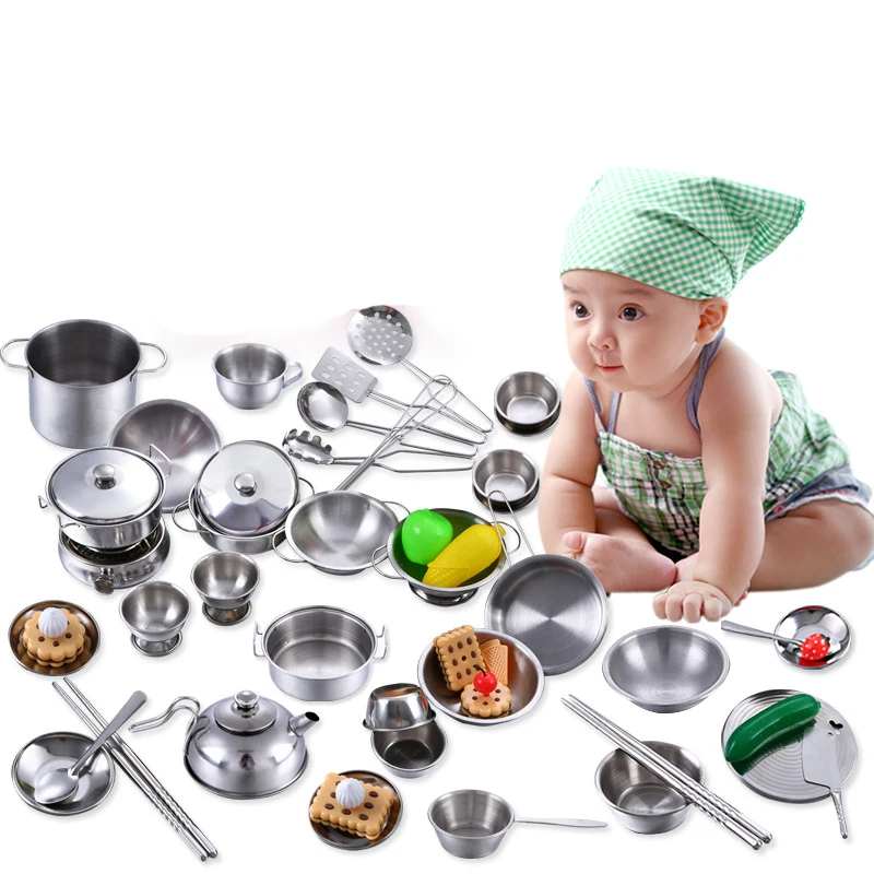 mini kitchen set steel for cooking