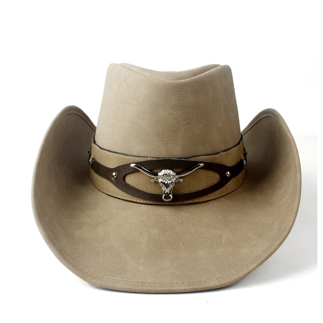 ladies leather cowboy hat