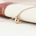 Smooth Steel Ball Pendant Necklace Titanium Steel Rose Gold Color Woman Fine Jewelry Birthday Gift Free Shipping Never Fade preview-3